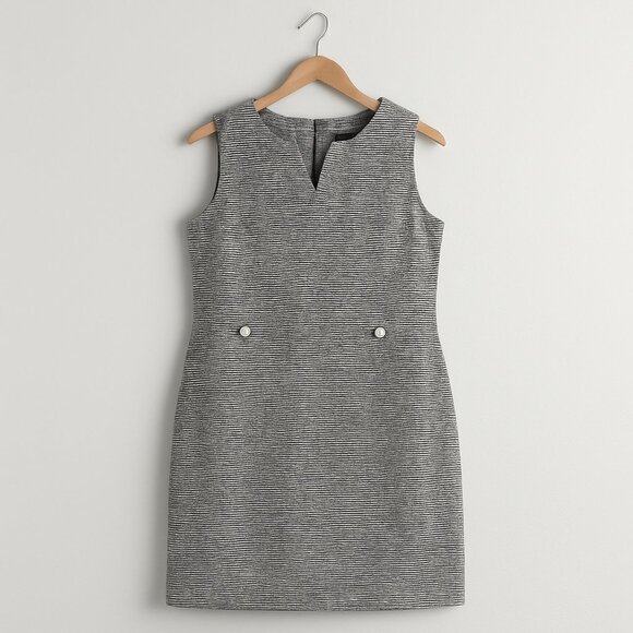 NWT Karl Lagerfeld Paris Gray Tweed Sheath Dress 20W Classic Feminine Business - Picture 1 of 9